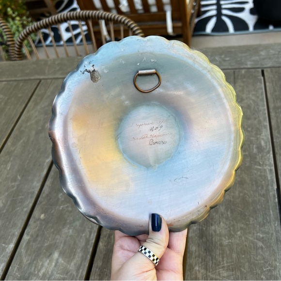 Vtg Gregorian Copper Candle Sconce Wall Hanging Hand Hammered 409 Crown Signed - Picture 4 of 10